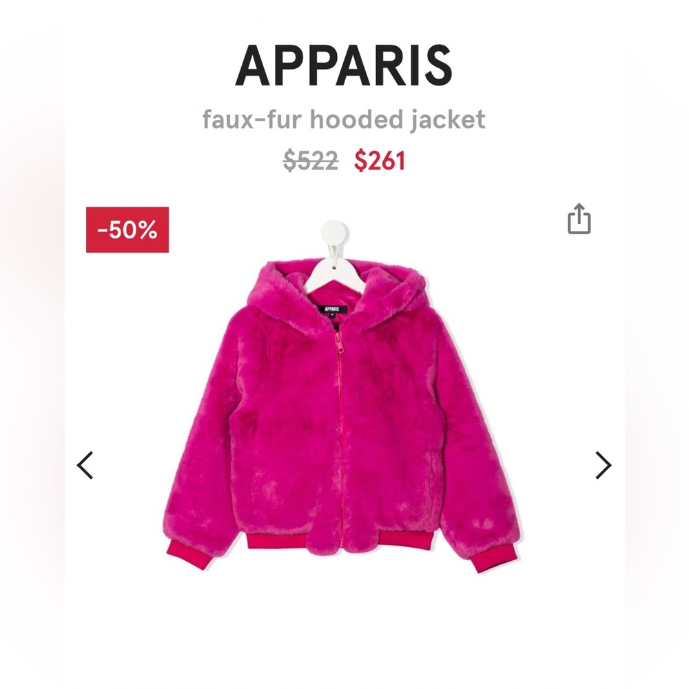 Pink teddy kids coat , size 6.